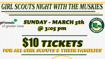 Girl Scout Night with the Sioux City Musketeers